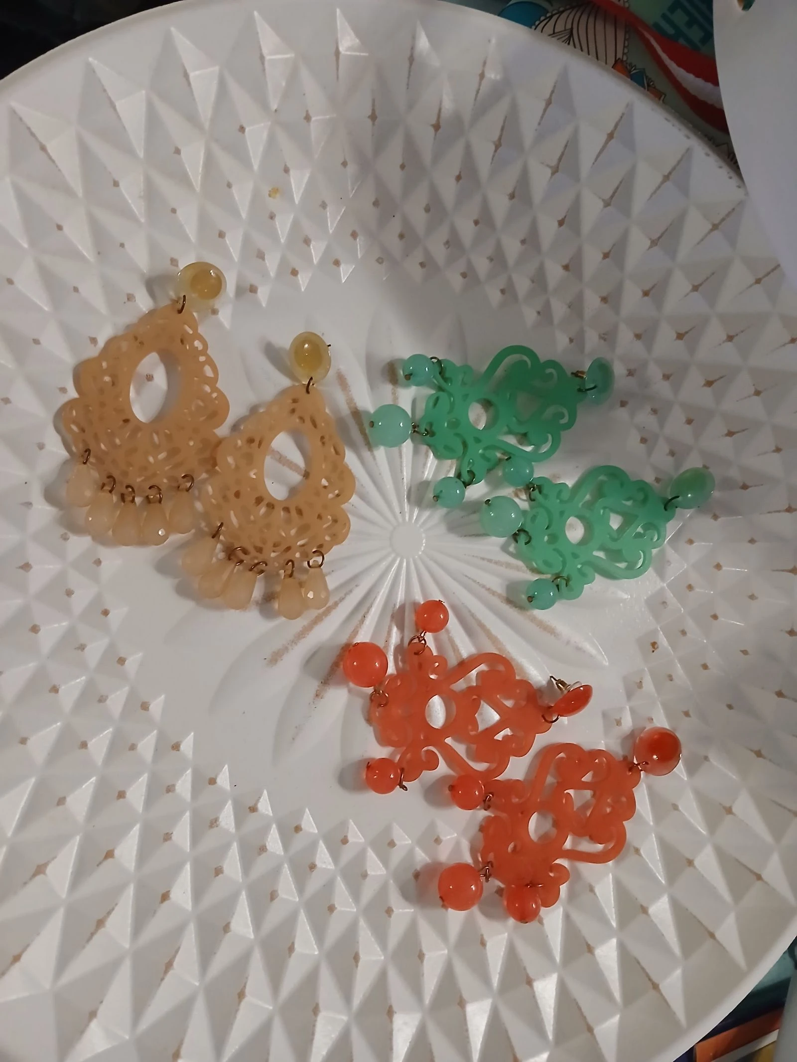  Boucles d'oreilles colorées y2k